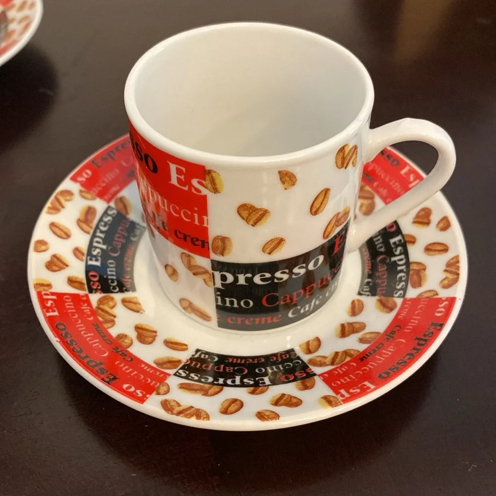 Espresso Coffee Cup & Saucer Gift Set of (4)
